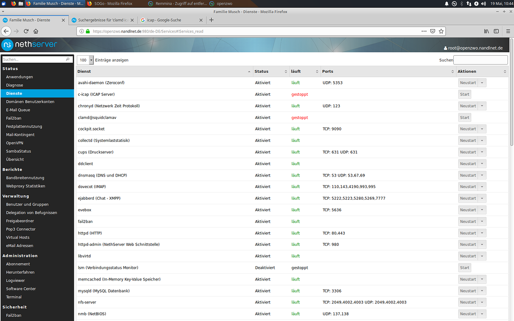Process load >110 clamd and icap bug? Bug NethServer Community