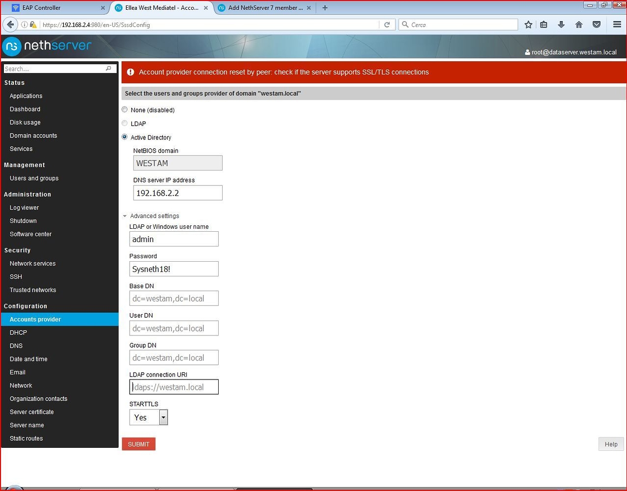 Add NethServer 7 member to Active Directory not sync user and group ...