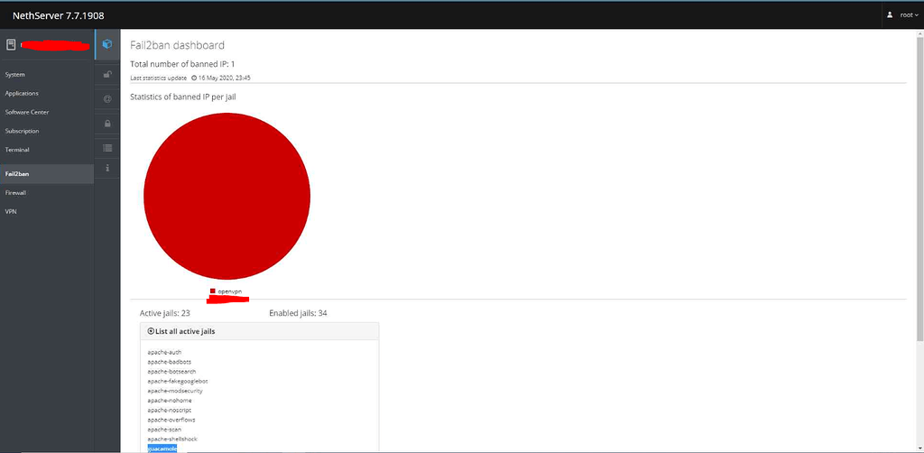 Guacamole 1.1.0 & Fail2Ban issue Bug NethServer Community