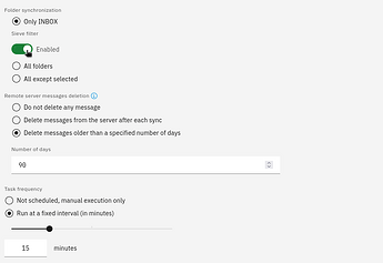 New Sieve and delete options