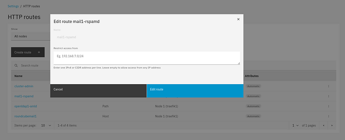 Change the restricted IP list
