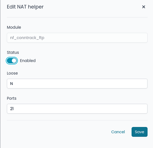 NAT helper options