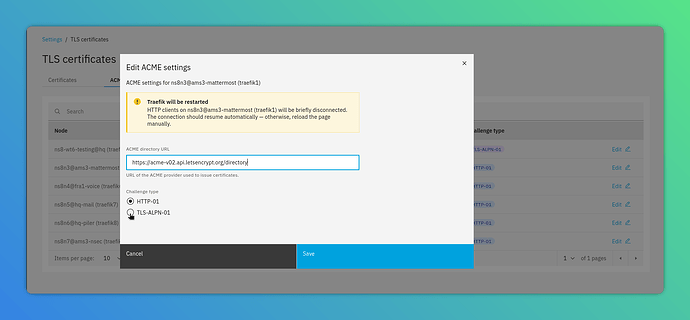 Change Let's Encrypt challenge type