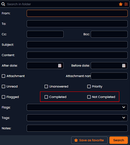 Completed and not completed