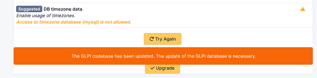 GLPI - Access to timezone database (mysql) is not allowed - Support ...