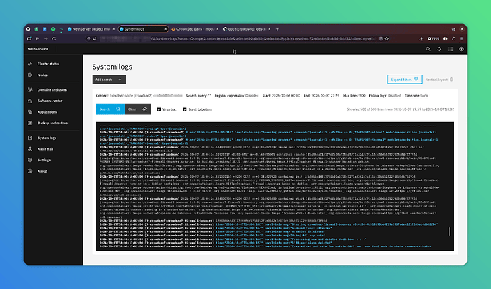 Log output with colors