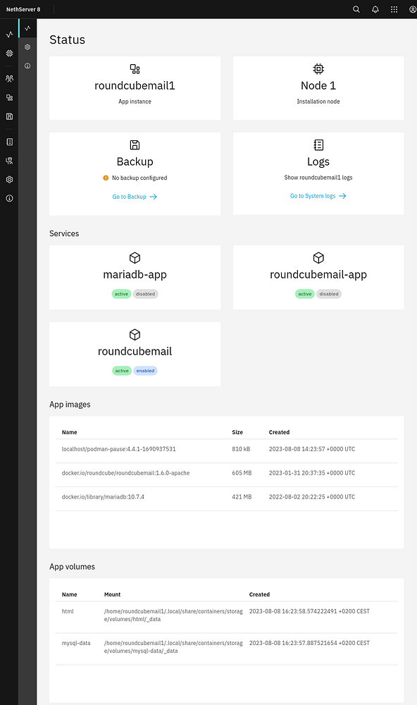 NS8 Roundcubemail mail error - Support - NethServer Community