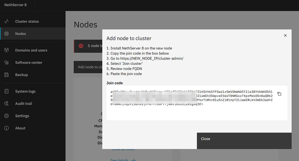 Task cluster/join-cluster failed - Support - NethServer Community