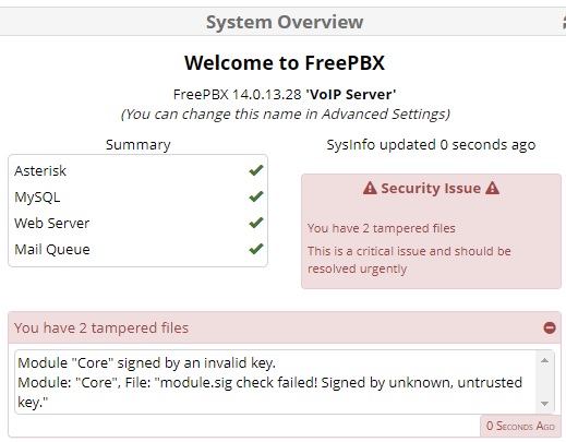 freepbx problem