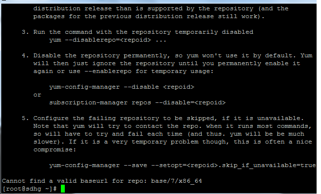 centos 오류는 repo 업데이트에 대한 절대적으로 유효한 baseurl을 찾을 수 없습니다.