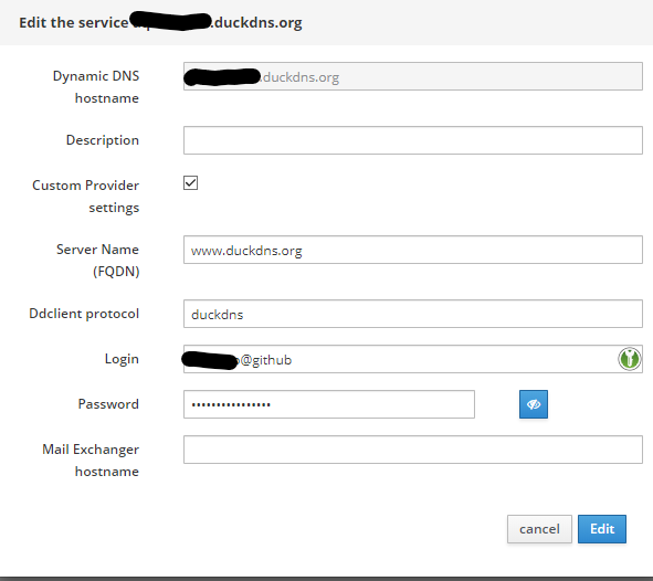 how to set duck dns on edge router