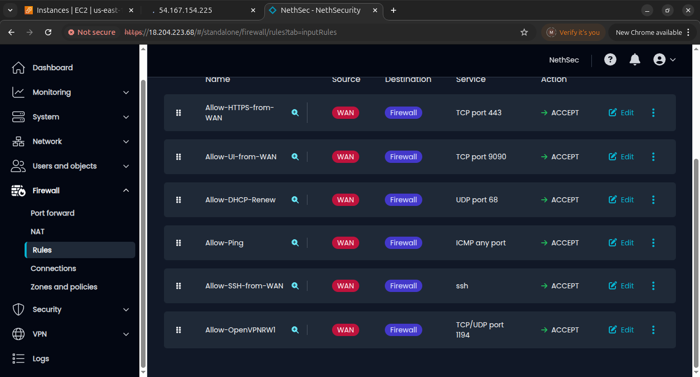 Issue Accessing NethSecurity Web UI and SSH After Restart – AWS EC2 ...