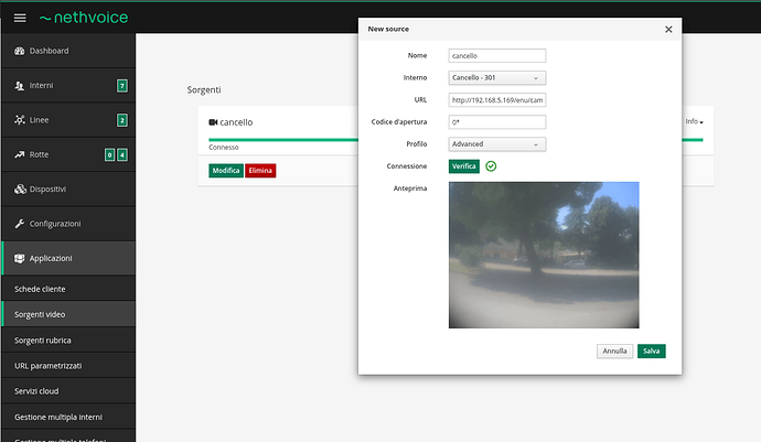Video source configuration
